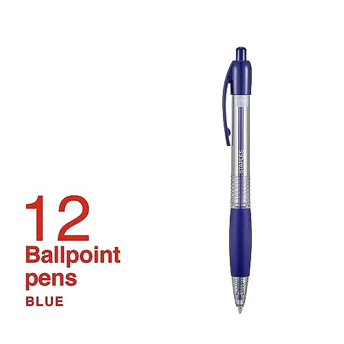 STAPLES 2498403 Blue Fine 0.7mm Ballpoint Pen for Students and Office Workers at Work and School