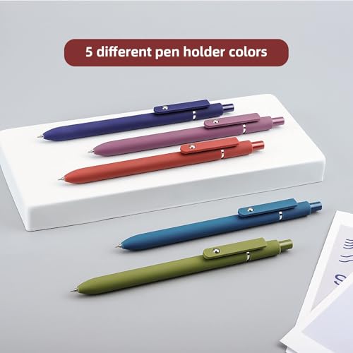 High-End Series 5 Pcs 0.5mm Black Gel Pen for Journaling and Note Taking
| Fine Point Silicone Grip Gel Pen with Metal