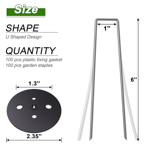 AAGUT 100 Pack Landscape Staples for Gardening and Landscaping
| 6 Inch Vapor Barrier Stakes Metal Garden Stakes for Ya