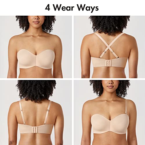 Delimira Women's Strapless Silicone-Free Minimizer Bandeau Bra for Plus Size
| Delimira Women's Plus Size Strapless Min