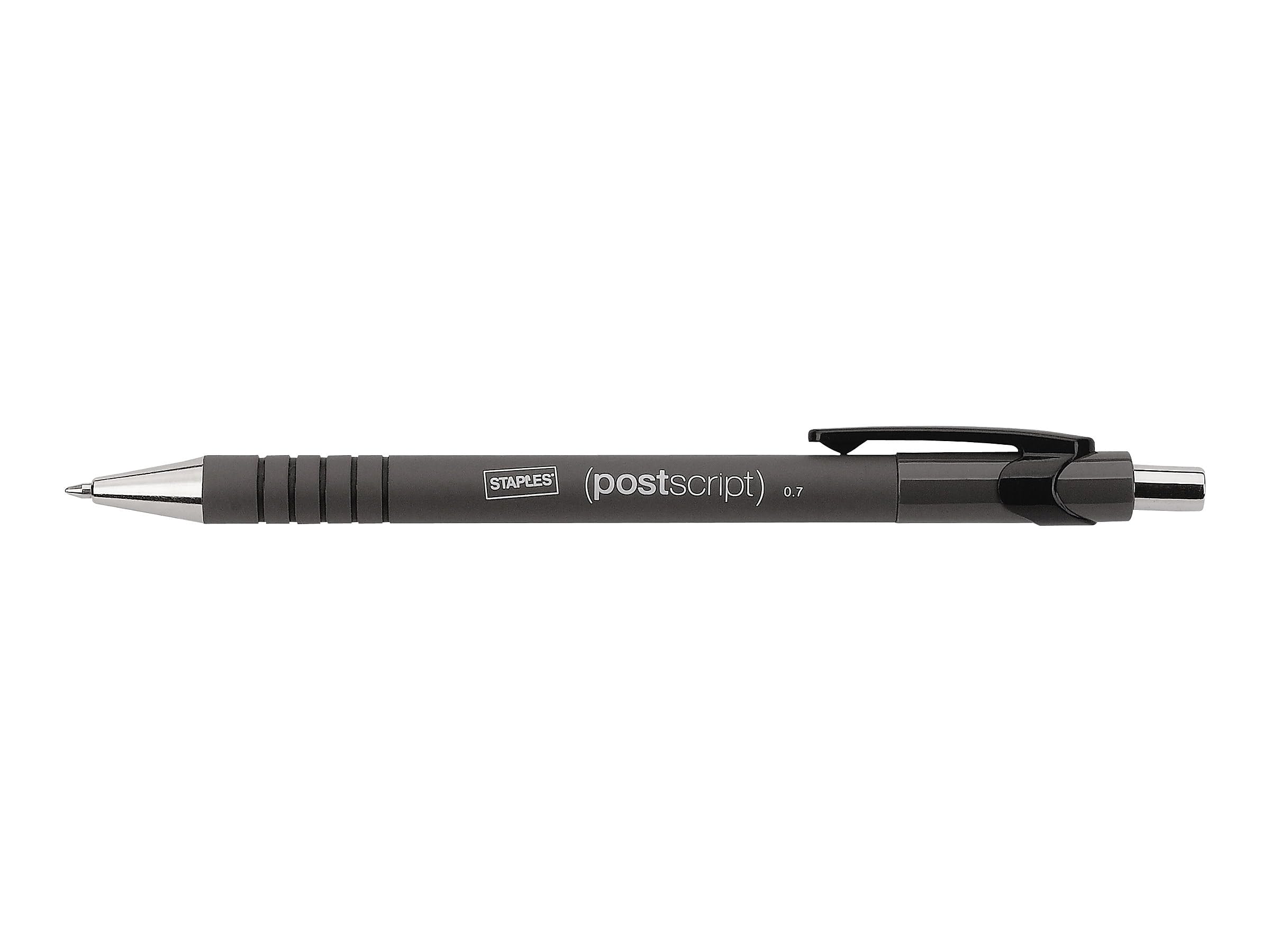 STAPLES Retractable Ballpoint Pens Fine Point Black Ink for Office Use 36-Pack High Visibility Writing Ergonomic Design
