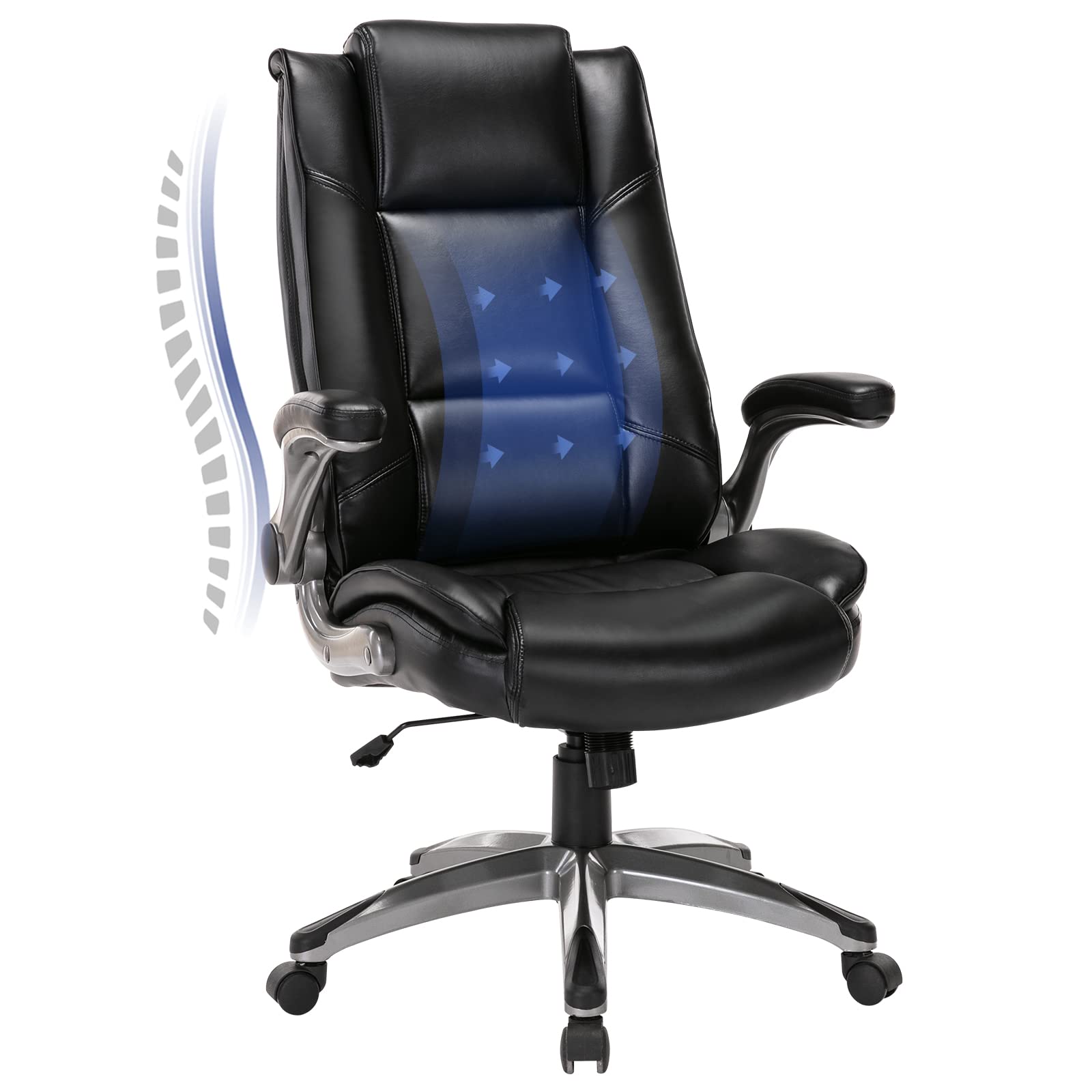 Leather Executive Office Chair - High Back Ergonomic Chair for Adult Working Home Office