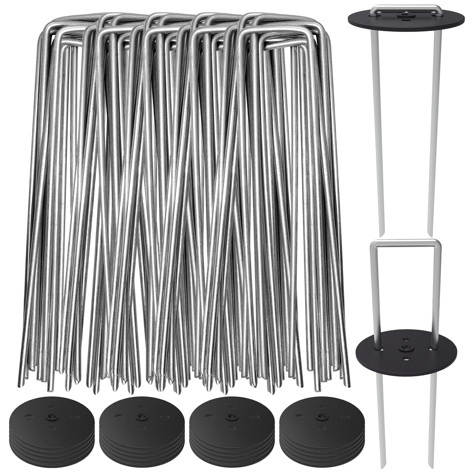 AAGUT 100 Pack Landscape Staples for Gardening and Landscaping
| 6 Inch Vapor Barrier Stakes Metal Garden Stakes for Ya